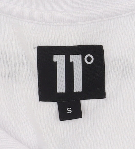 11 Degrees Men's White Blue Long Sleeve Polyester T-Shirt S