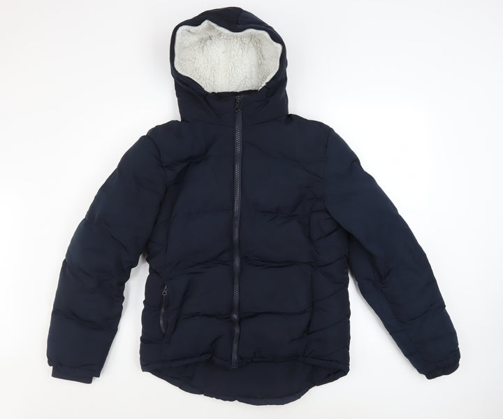 SoulCal & Co Women's Blue Hooded Puffer Jacket UK 10 Winter Coat