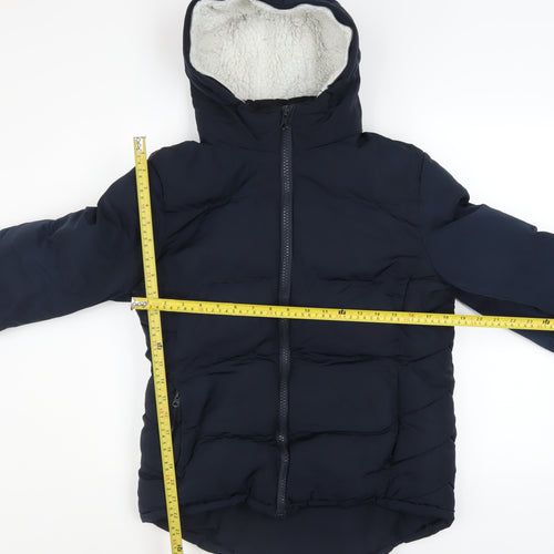 SoulCal & Co Women's Blue Hooded Puffer Jacket UK 10 Winter Coat