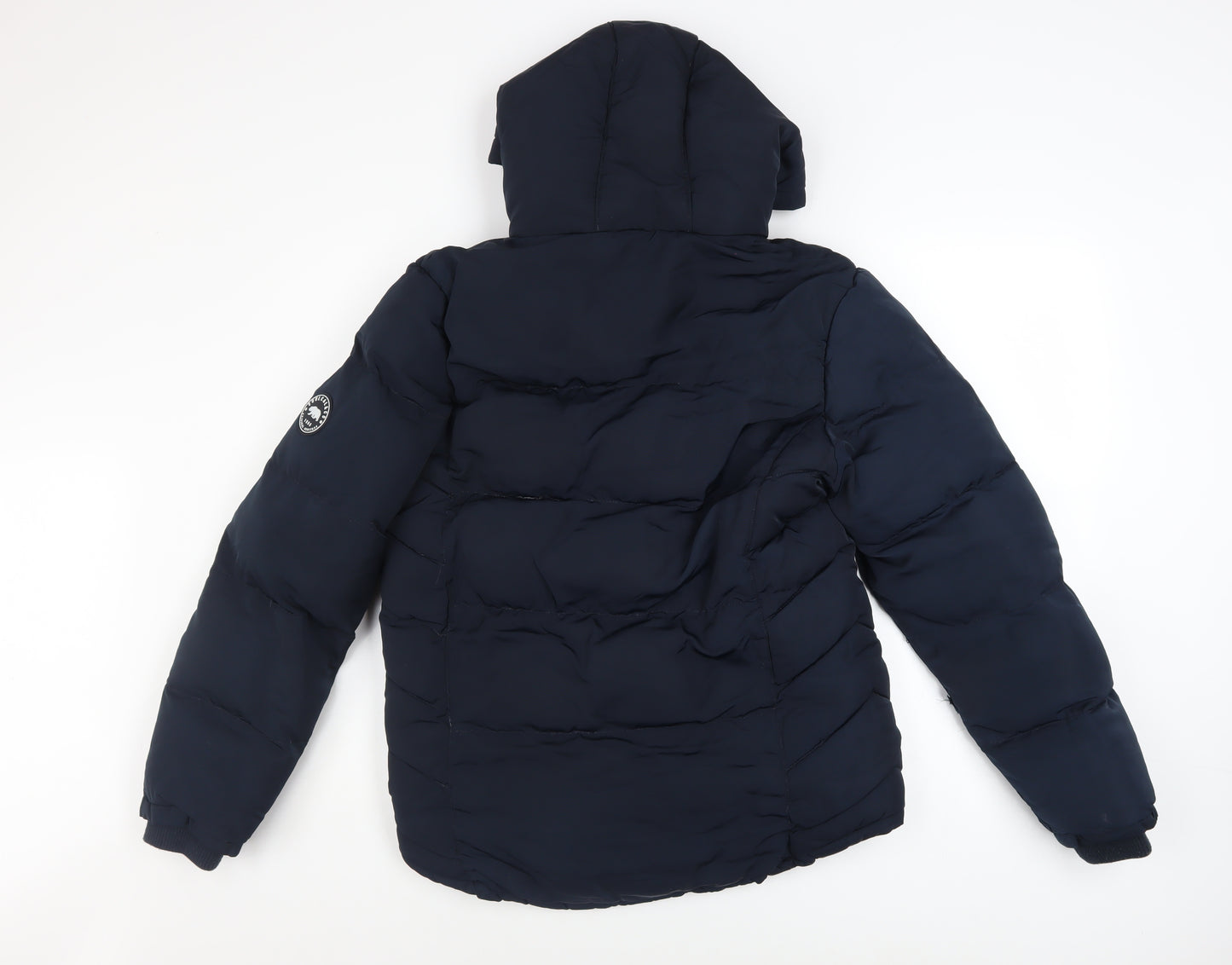 SoulCal & Co Women's Blue Hooded Puffer Jacket UK 10 Winter Coat