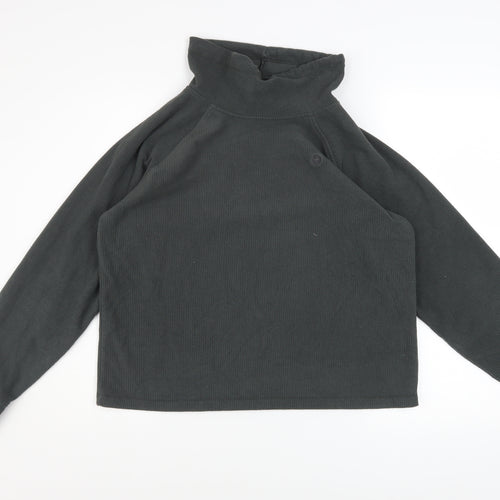Gym+Coffee Womens Khaki Small Pullover Sweatshirt High Neck Recycled Polyester