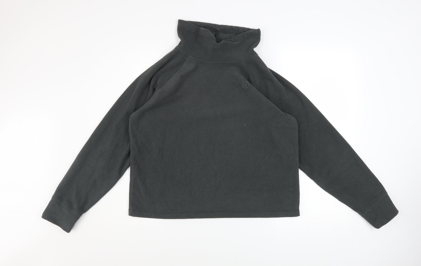 Gym+Coffee Womens Khaki Small Pullover Sweatshirt High Neck Recycled Polyester