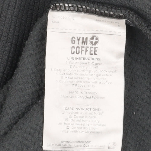 Gym+Coffee Womens Khaki Small Pullover Sweatshirt High Neck Recycled Polyester