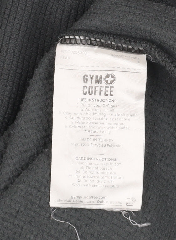 Gym+Coffee Womens Khaki Small Pullover Sweatshirt High Neck Recycled Polyester