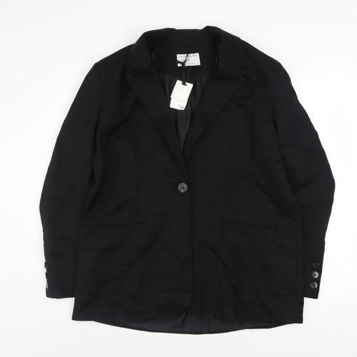 The Primark Edit Women Black Single-Breasted Blazer Size M EU 38
