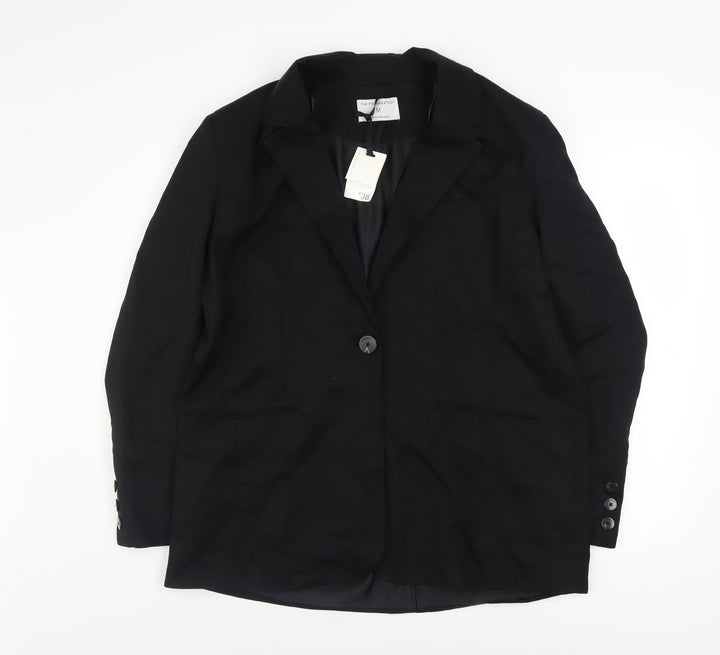 The Primark Edit Women Black Single-Breasted Blazer Size M EU 38