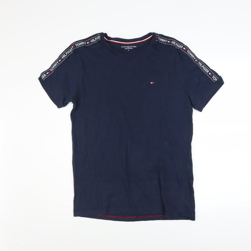 Tommy Hilfiger Men’s Blue Logo Tape Short Sleeve Polo M