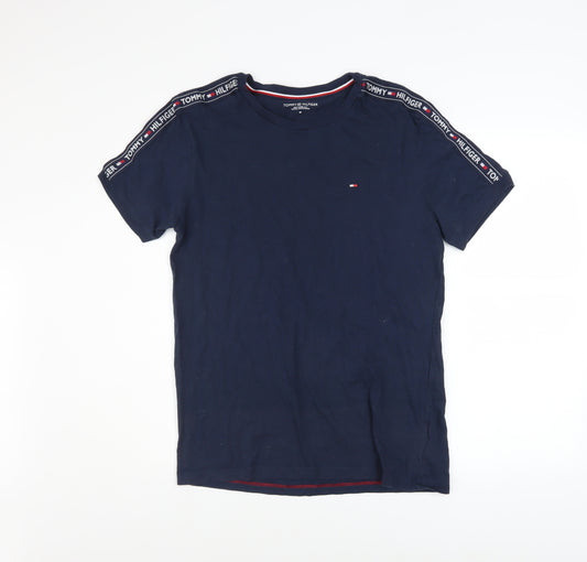Tommy Hilfiger Men’s Blue Logo Tape Short Sleeve Polo M