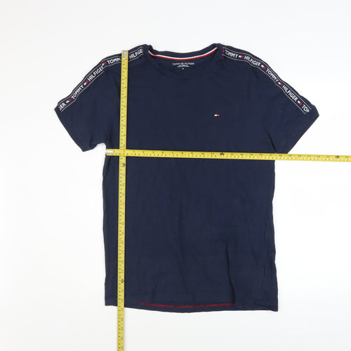 Tommy Hilfiger Men’s Blue Logo Tape Short Sleeve Polo M