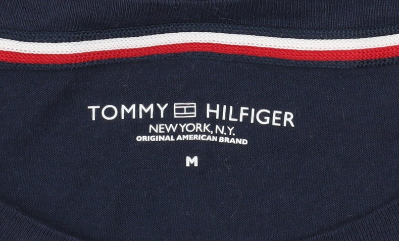 Tommy Hilfiger Men’s Blue Logo Tape Short Sleeve Polo M