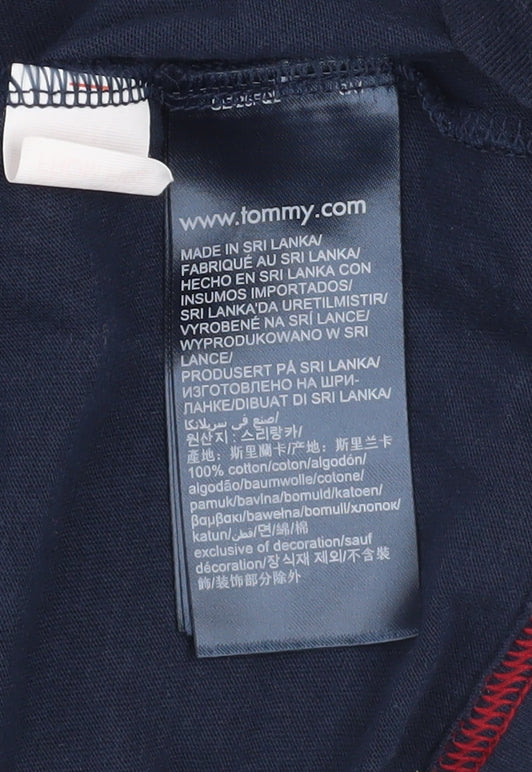 Tommy Hilfiger Men’s Blue Logo Tape Short Sleeve Polo M