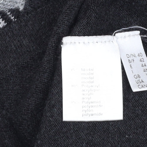 Rabe Womens Black Geometric Belted Cardigan Size 12