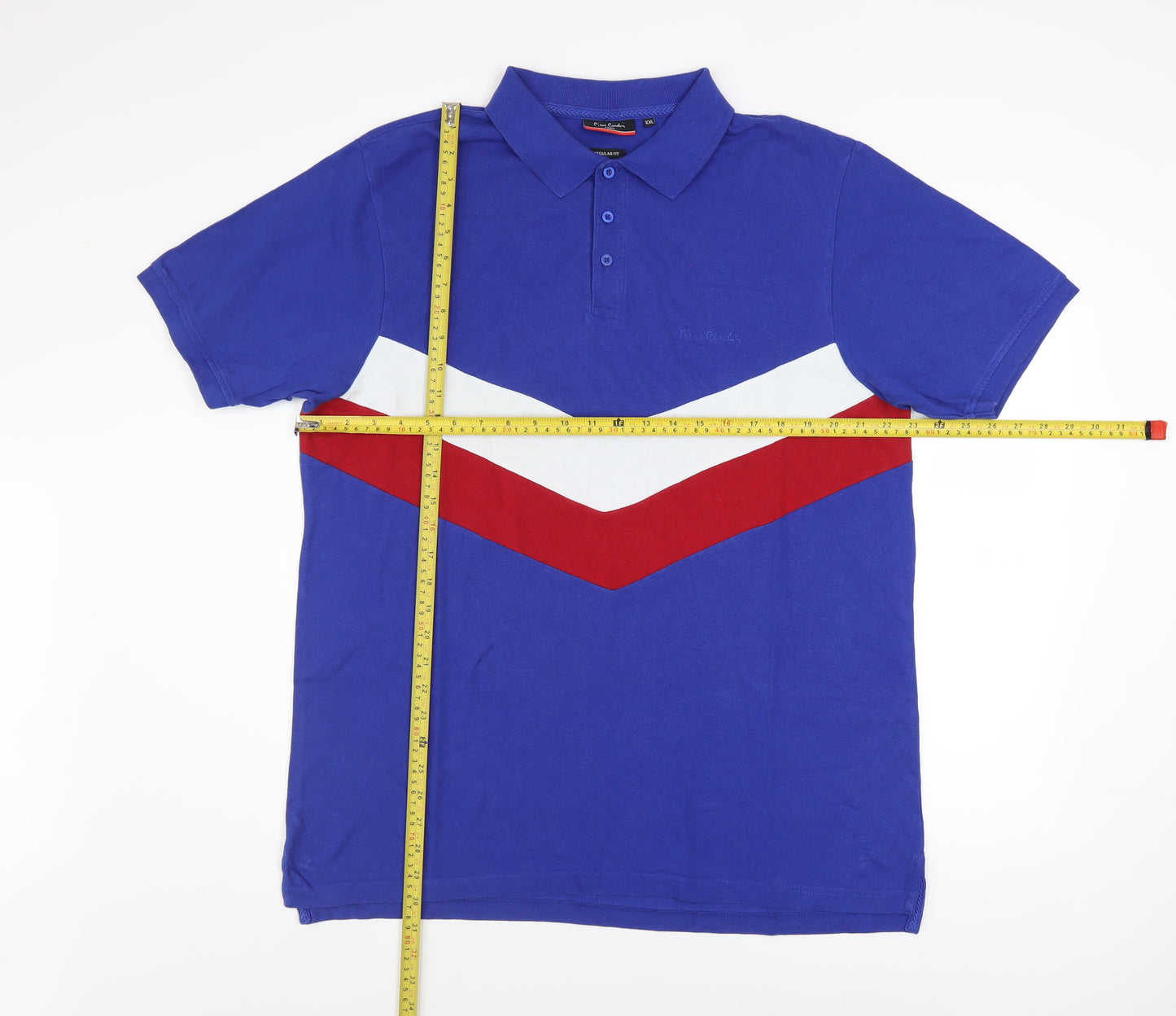 Pierre Cardin Men's Blue Colourblock Polo Shirt 2XL Regular Fit