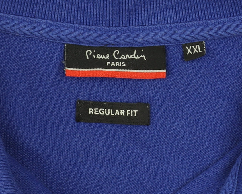 Pierre Cardin Men's Blue Colourblock Polo Shirt 2XL Regular Fit