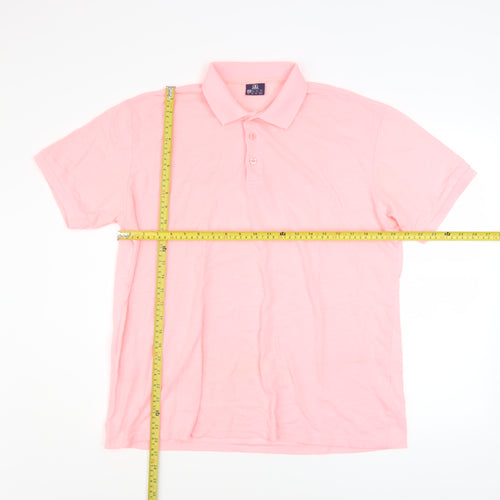 Giorgio Men’s Pink 2XL Cotton Polo Shirt Short Sleeve Casual