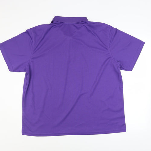 Donnay Mens Purple 2XL Polo Shirt Short Sleeve Moisture Wicking Activewear Top