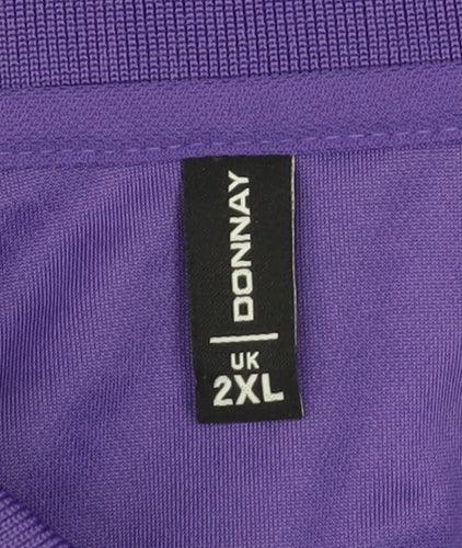 Donnay Mens Purple 2XL Polo Shirt Short Sleeve Moisture Wicking Activewear Top