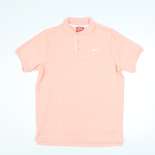 Slazenger Men’s Pink Polo Shirt Size S Cotton Blend Sports Top