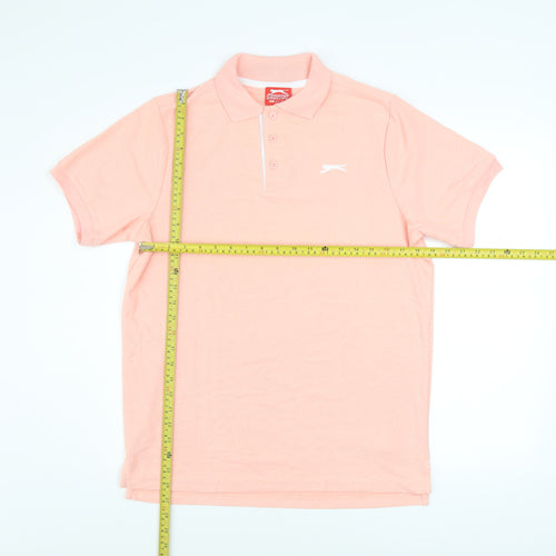 Slazenger Men’s Pink Polo Shirt Size S Cotton Blend Sports Top