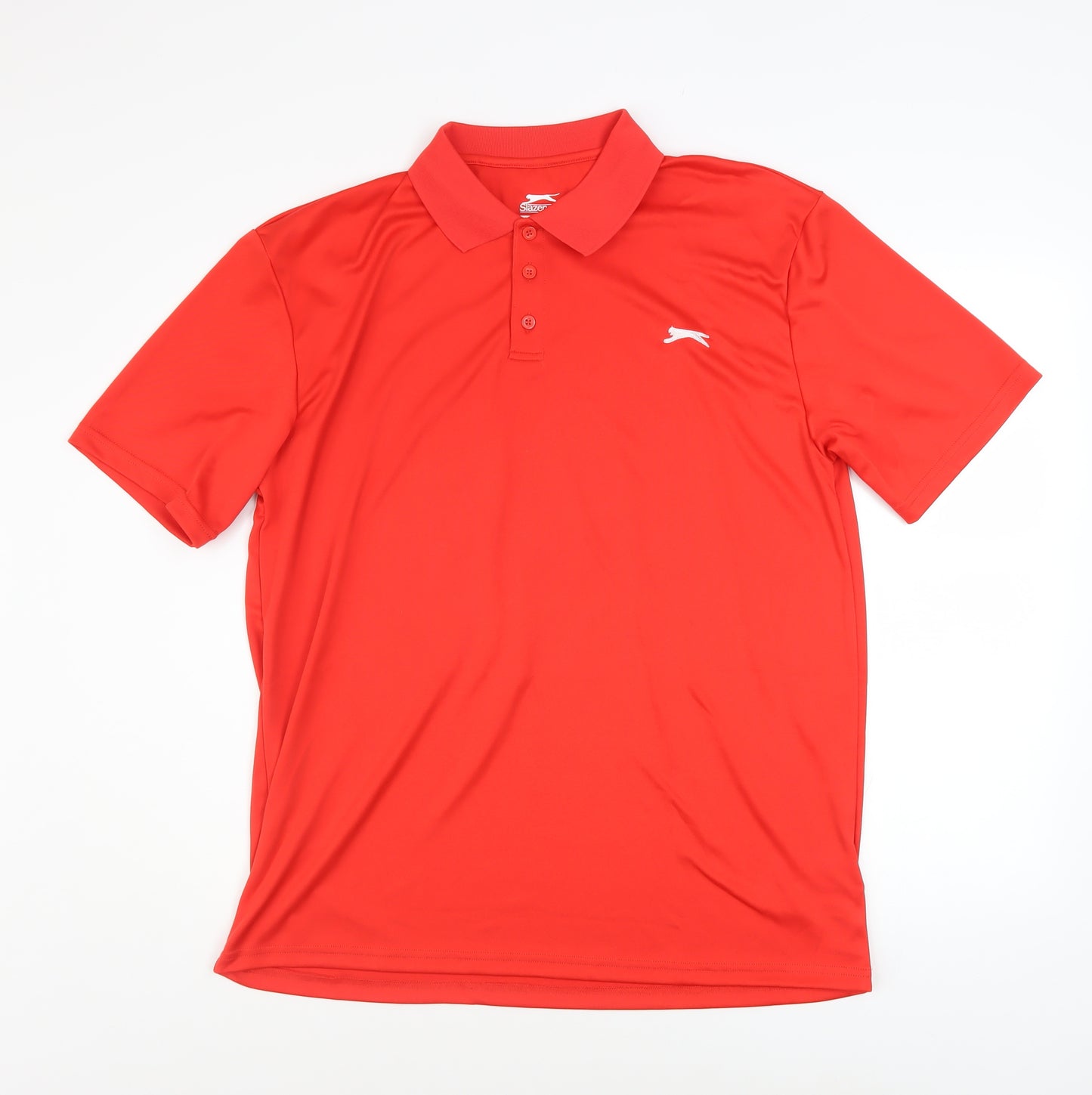 Slazenger Men's Red Polo Shirt L Moisture Wicking Sports Top