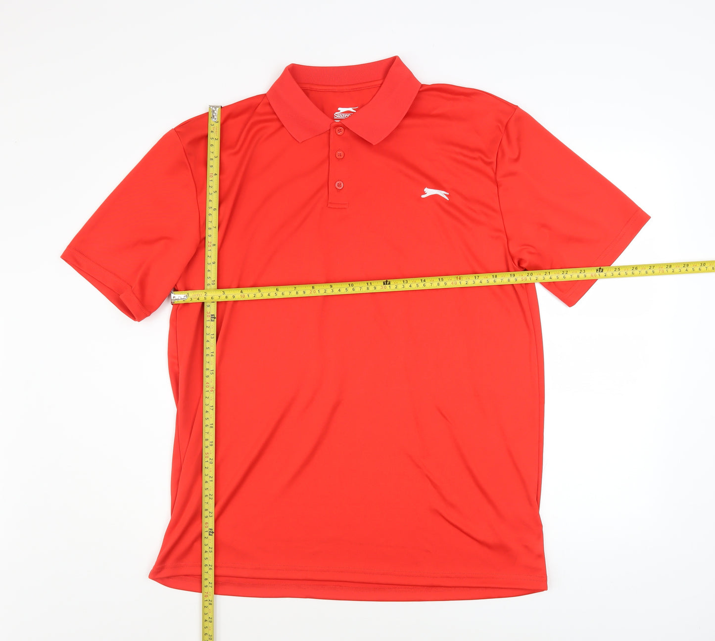 Slazenger Men's Red Polo Shirt L Moisture Wicking Sports Top
