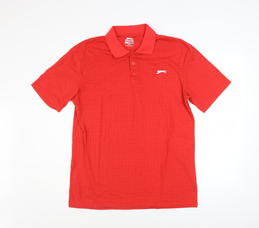 Slazenger Men's Red Polo Shirt L Regular Fit Sports Top