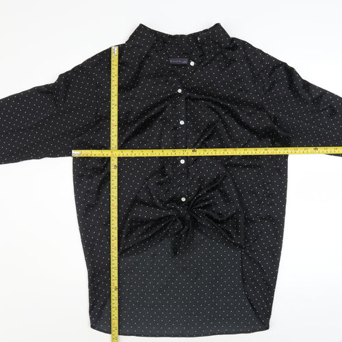 Marks and Spencer Womens Black Polka Dot Button-Up Shirt Size 12