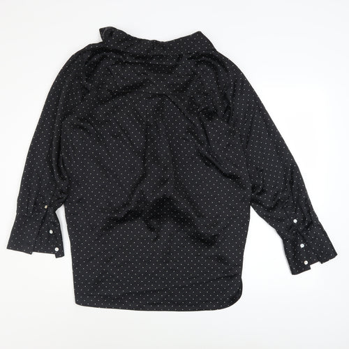Marks and Spencer Womens Black Polka Dot Button-Up Shirt Size 12