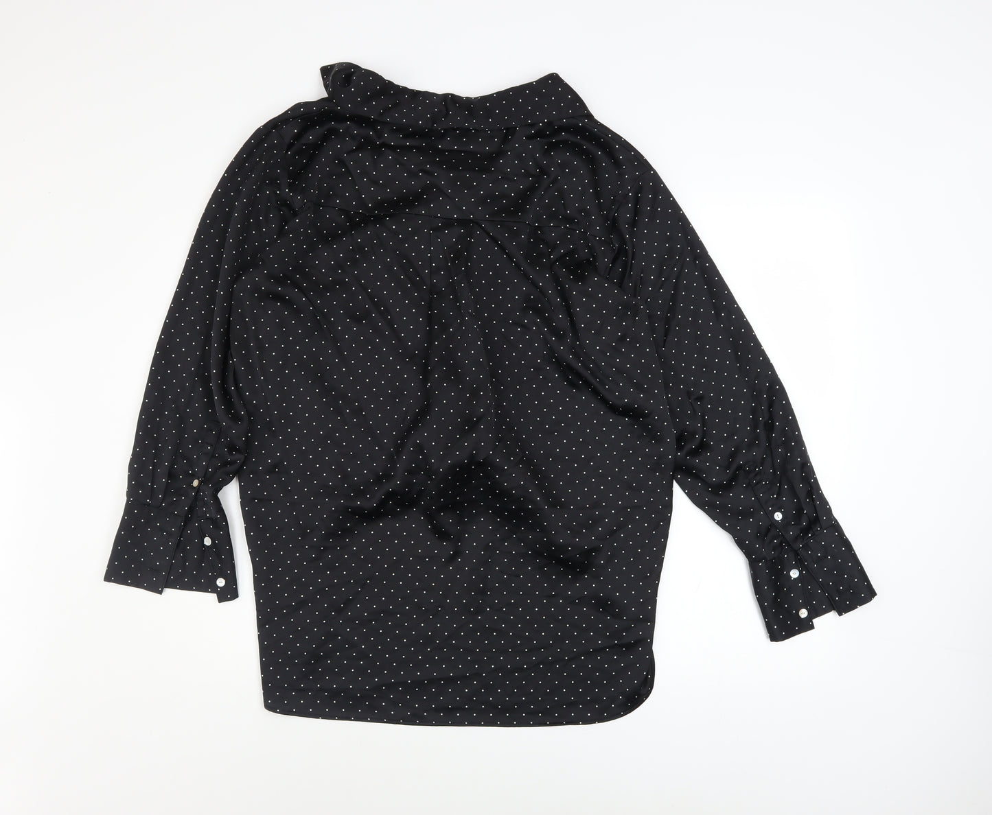 Marks and Spencer Womens Black Polka Dot Button-Up Shirt Size 12