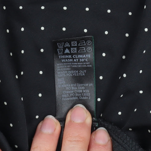 Marks and Spencer Womens Black Polka Dot Button-Up Shirt Size 12
