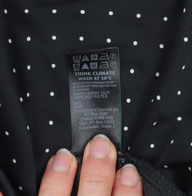 Marks and Spencer Womens Black Polka Dot Button-Up Shirt Size 12