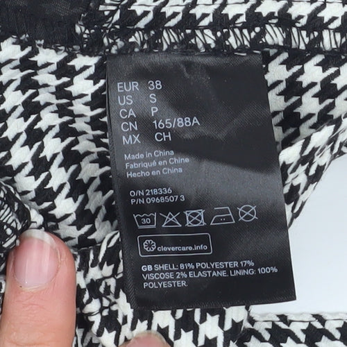 H&M Womens Black White Cropped Tank Top Size 10 Adjustable Straps
