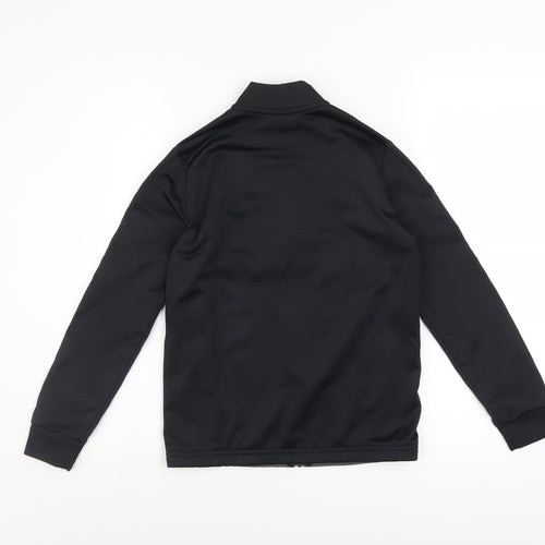 Adidas Boys Black 9-10 Years Track Jacket Full Zip Colourblock Sports Top