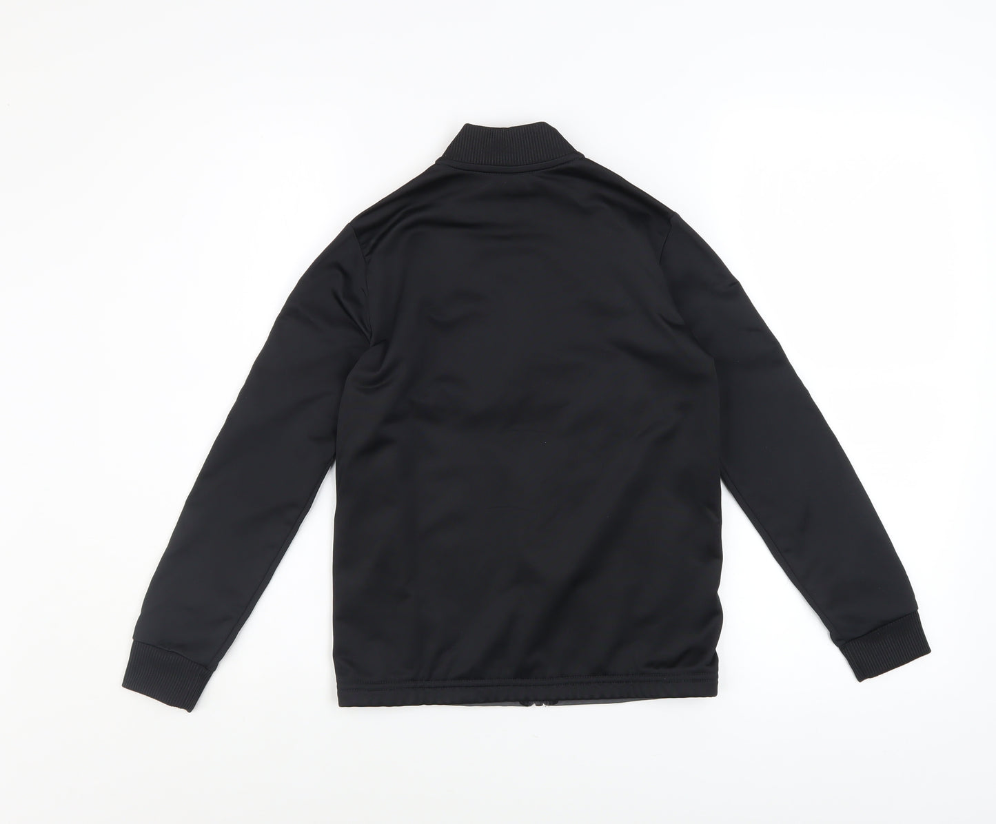 Adidas Boys Black 9-10 Years Track Jacket Full Zip Colourblock Sports Top