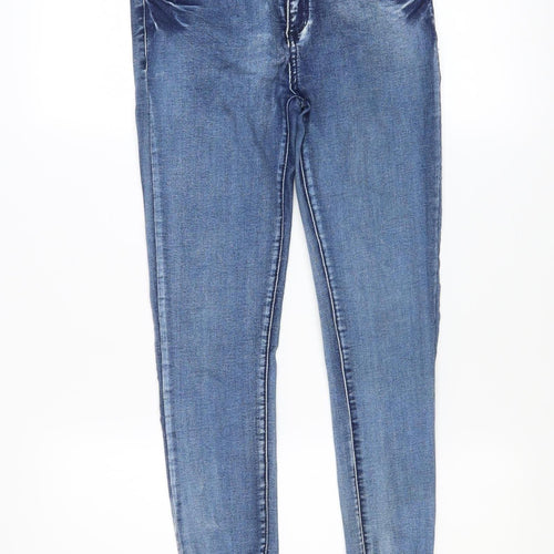 GIRL VIVI Women's Blue Size 10 Slim Fit Distressed Ankle Jeans