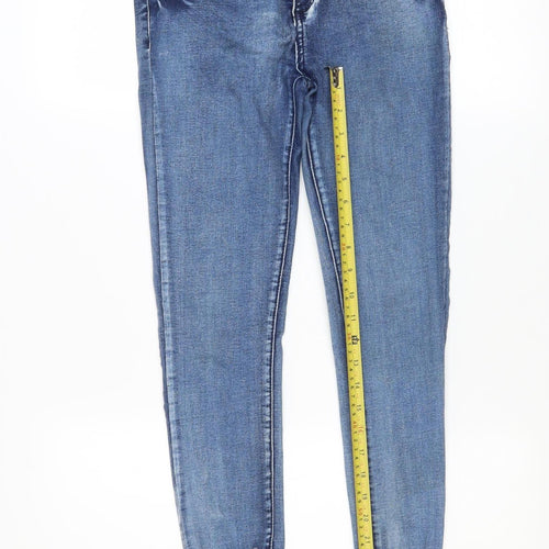 GIRL VIVI Women's Blue Size 10 Slim Fit Distressed Ankle Jeans