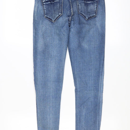 GIRL VIVI Women's Blue Size 10 Slim Fit Distressed Ankle Jeans