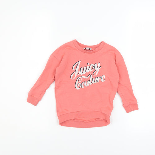 Juicy Couture Girls Pink Logo Pullover Sweatshirt 2 Years Long Sleeve