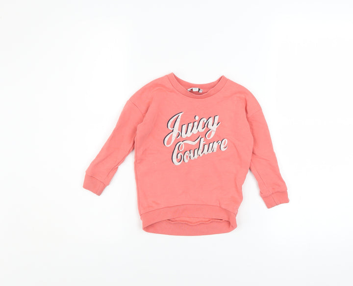 Juicy Couture Girls Pink Logo Pullover Sweatshirt 2 Years Long Sleeve