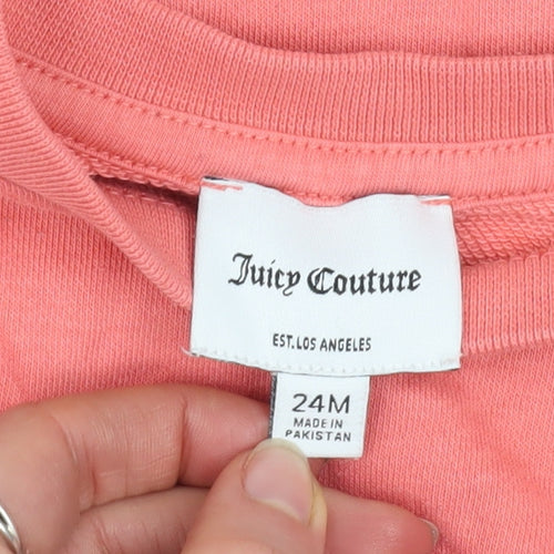 Juicy Couture Girls Pink Logo Pullover Sweatshirt 2 Years Long Sleeve