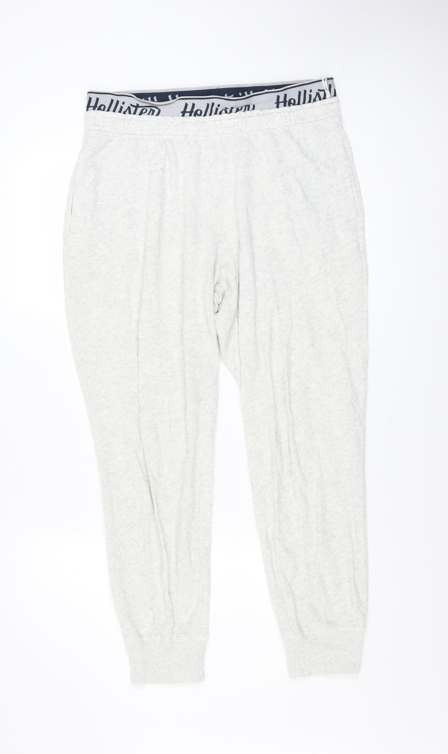 Hollister Women’s Grey Jogger Trousers L Cotton Blend Ultra High Rise