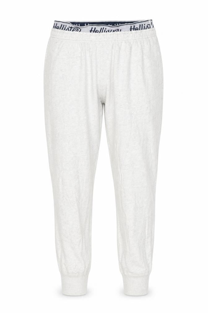 Hollister Women’s Grey Jogger Trousers L Cotton Blend Ultra High Rise