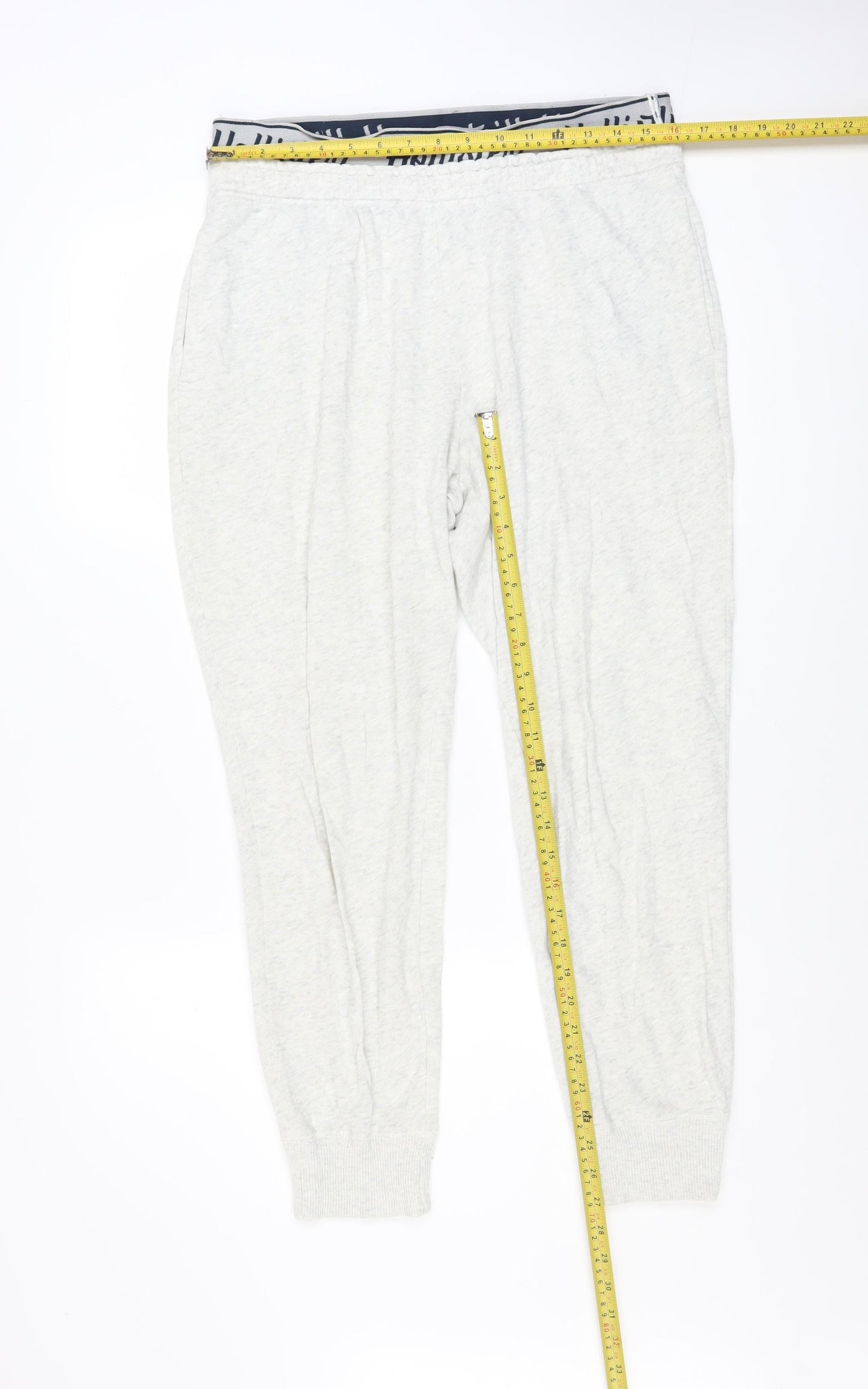 Hollister Women’s Grey Jogger Trousers L Cotton Blend Ultra High Rise