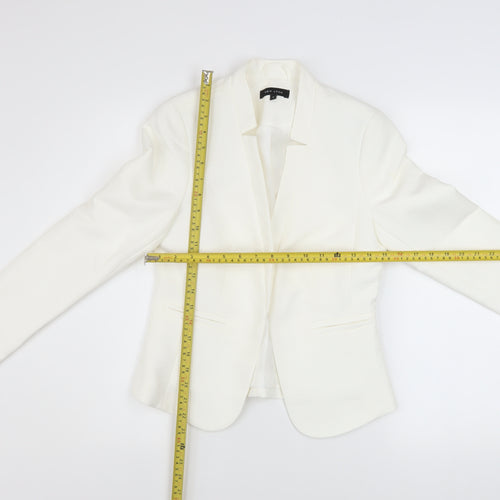 New Look Women Ivory Blazer Size 8 Classic Lined Polyester Jacket