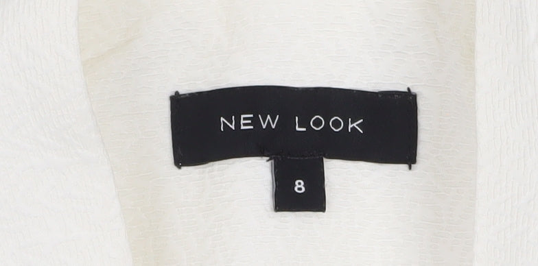 New Look Women Ivory Blazer Size 8 Classic Lined Polyester Jacket