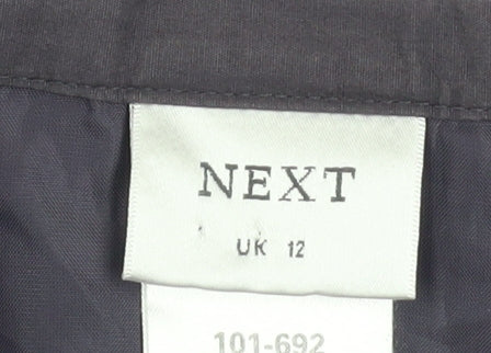 Next Women Purple Embroidered A-Line Cotton Skirt UK 12