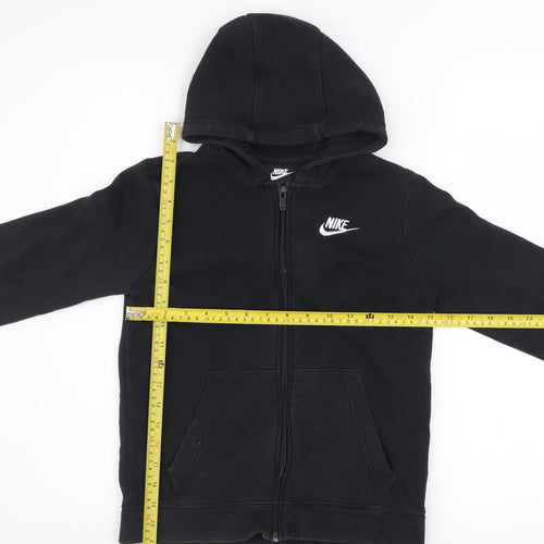 Nike Boys Black Full Zip Hoodie Size 10-11 Years Fleece Sweatshirt