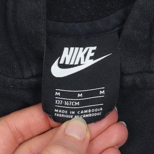 Nike Boys Black Full Zip Hoodie Size 10-11 Years Fleece Sweatshirt