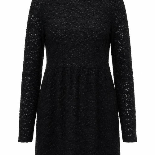 Topshop Women’s Black Lace Long Sleeve Bodycon Short Dress UK 12