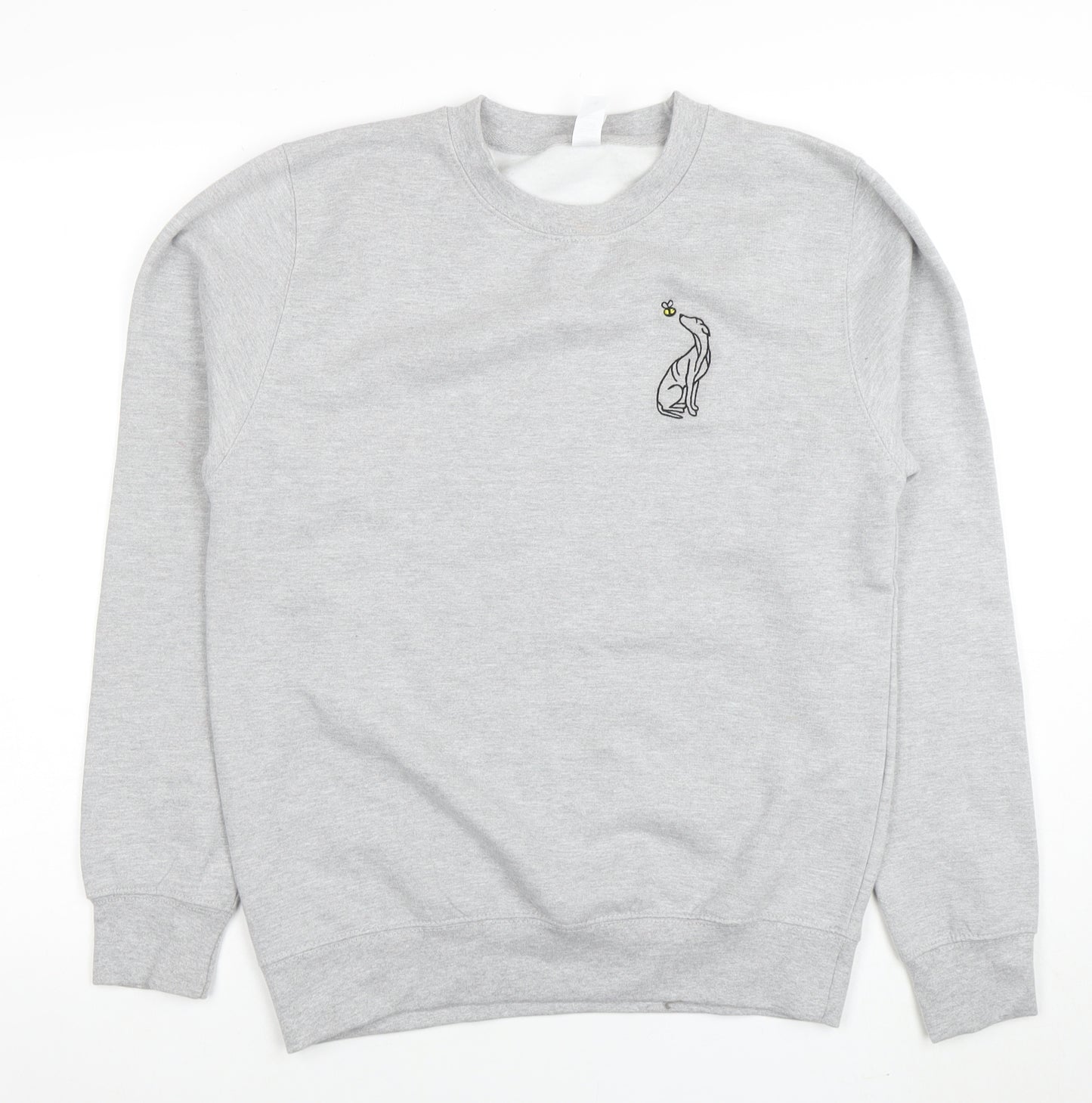 Just Hoods AWDis Women Grey Embroidered Pullover Sweatshirt Size S